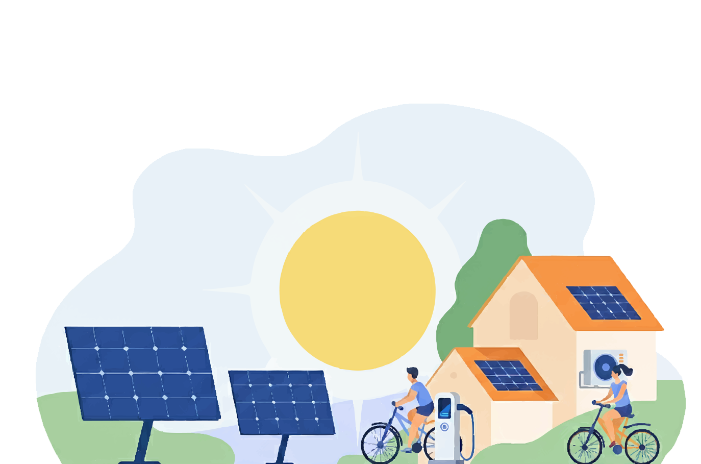 Maison avec panneaux solaires